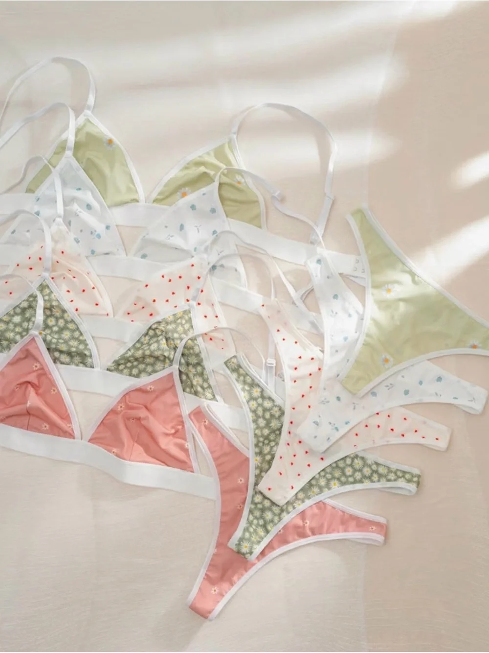 5 Sets Matching Bra and Panty Set Cute Sexy Lingerie Sets